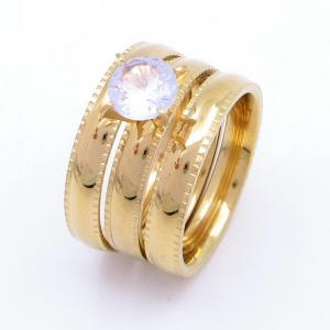 Stainless Steel Stone&Crystal Ring - KR113069-SP