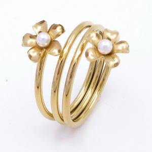 Stainless Steel Gold-plating Ring - KR113070-SP