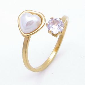 Stainless Steel Stone&Crystal Ring - KR113071-SP