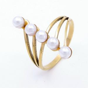 Stainless Steel Gold-plating Ring - KR113073-SP