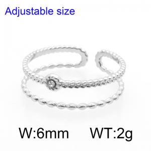Stainless Steel Stone&Crystal Ring - KR113555-GC