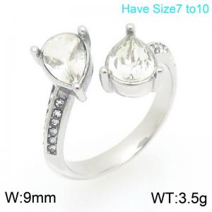 Stainless Steel Stone&Crystal Ring - KR114101-GC