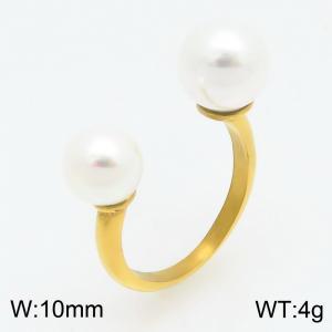 Stainless Steel Gold-plating Ring - KR114394-KC