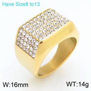 Stainless Steel Stone&Crystal Ring - KR114486-MZOZ