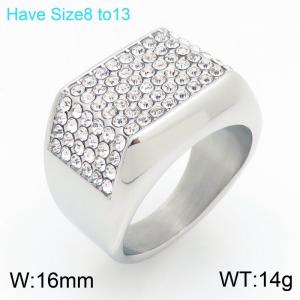 Stainless Steel Stone&Crystal Ring - KR114487-MZOZ