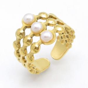 Stainless Steel Gold-plating Ring - KR114611-HM