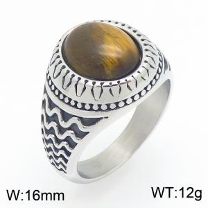 Stainless Steel Stone&Crystal Ring - KR114669-TGX