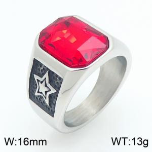 Stainless Steel Stone&Crystal Ring - KR114672-TGX