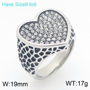 Stainless Steel Stone&Crystal Ring - KR114715-GC