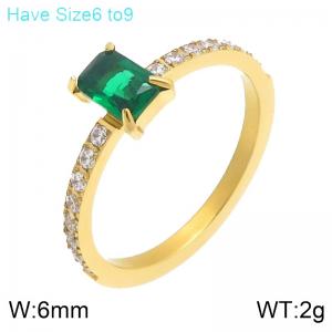 Stainless Steel Stone&Crystal Ring - KR114757-GC