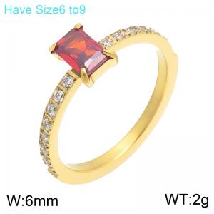 Stainless Steel Stone&Crystal Ring - KR114758-GC
