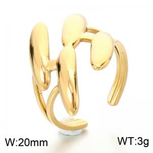 Stainless Steel Gold-plating Ring - KR115908-SP