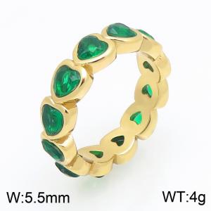 Stainless Steel Stone&Crystal Ring - KR115943-SP