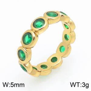 Stainless Steel Stone&Crystal Ring - KR115945-SP