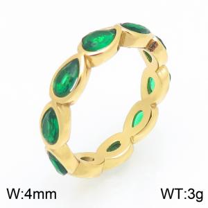 Stainless Steel Stone&Crystal Ring - KR115947-SP