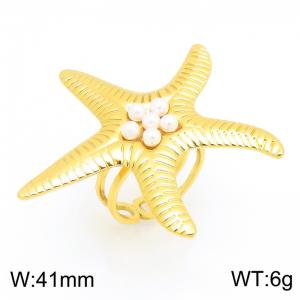 Stainless Steel Gold-plating Ring - KR115968-SP