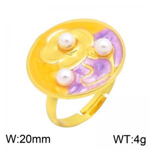 Stainless Steel Gold-plating Ring - KR116269-SP