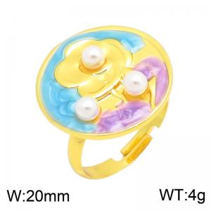 Stainless Steel Gold-plating Ring - KR116270-SP