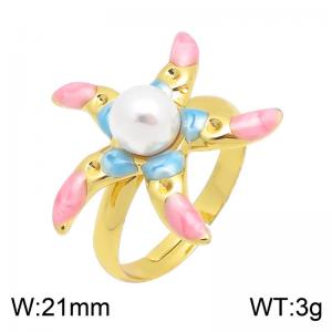 Stainless Steel Gold-plating Ring - KR116273-SP