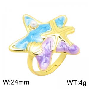 Stainless Steel Gold-plating Ring - KR116284-SP