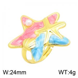 Stainless Steel Gold-plating Ring - KR116285-SP
