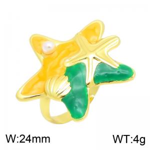 Stainless Steel Gold-plating Ring - KR116286-SP