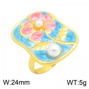 Stainless Steel Gold-plating Ring - KR116288-SP