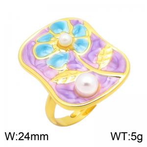 Stainless Steel Gold-plating Ring - KR116291-SP