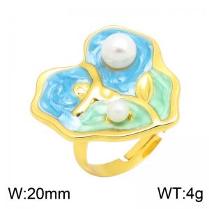 Stainless Steel Gold-plating Ring - KR116304-SP