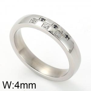 Stainless Steel Stone&Crystal Ring - KR14641-D