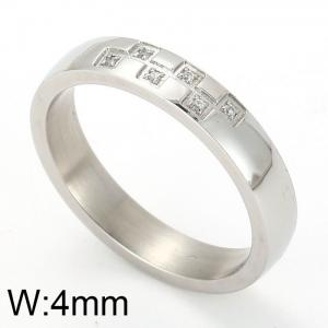 Stainless Steel Stone&Crystal Ring - KR14642-D