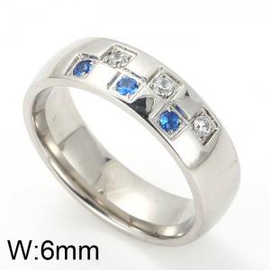 Stainless Steel Stone&Crystal Ring - KR14646-D