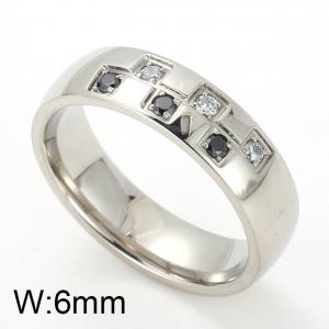 Stainless Steel Stone&Crystal Ring - KR14648-D
