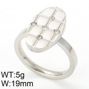 Stainless Steel Stone&Crystal Ring - KR15688-D