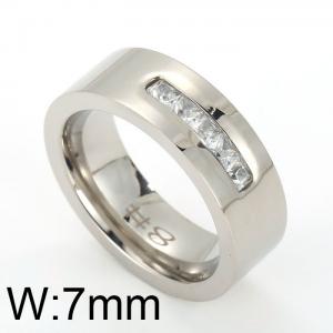 Stainless Steel Stone&Crystal Ring - KR15692-K