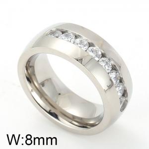 Stainless Steel Stone&Crystal Ring - KR15750-K