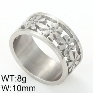 Stainless Steel Stone&Crystal Ring - KR17216-D