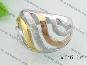 Stainless Steel Gold-plating Ring - KR18991-D