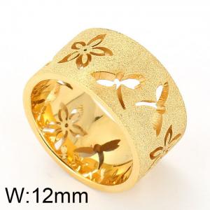 Stainless Steel Gold-plating Ring - KR19824-D