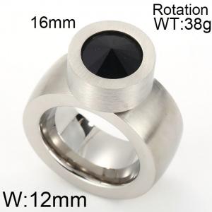 Stainless Steel Stone&Crystal Ring - KR19892-D