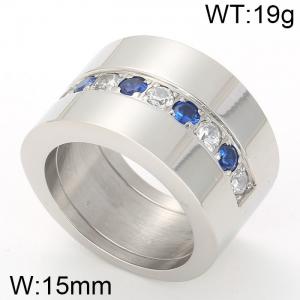 Stainless Steel Stone&Crystal Ring - KR21051-D