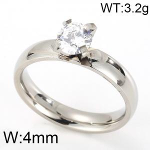 Stainless Steel Stone&Crystal Ring - KR21290-D