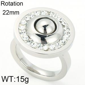 Stainless Steel Stone&Crystal Ring - KR21492-D