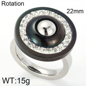 Stainless Steel Stone&Crystal Ring - KR21493-D