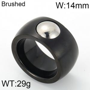 Stainless Steel Black-plating Ring - KR21548-D