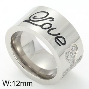 Stainless Steel Stone&Crystal Ring - KR21905-D