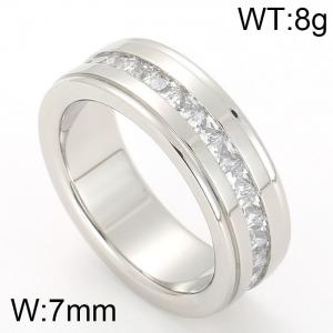 Stainless Steel Stone&Crystal Ring - KR22551-D