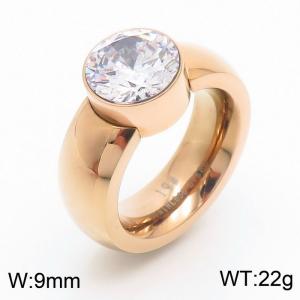 Stainless Steel Stone&Crystal Ring - KR23466-D