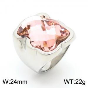 Stainless Steel Stone&Crystal Ring - KR23600-K