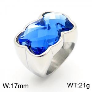 Stainless Steel Stone&Crystal Ring - KR23602-K